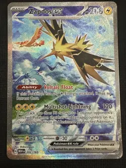 Pokemon TCG Zapdos EX Scarlet Violet 151 Special Illustration Rare Card 202/165 - Image 1