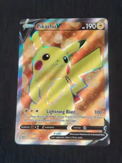 Pokemon TCG Brilliant Stars Pikachu v Ultra Rare Full Art Holo Card 157/172 Mint - Image 1