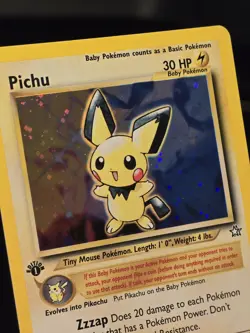 Neo Genesis Pichu Holo 1st Edition LP-NM. Pokemon 12/111 Foil is super clean - Image 2