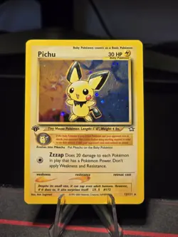 Neo Genesis Pichu Holo 1st Edition LP-NM. Pokemon 12/111 Foil is super clean - Image 3