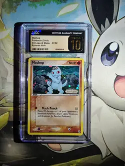 Machop 57/92 EX Legend Maker Reverse Holo Stamped CGC Pristine 10 Pokemon Swirl - Image 1