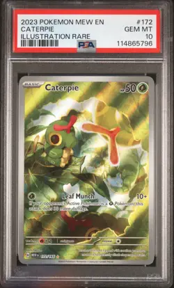 2023 POKEMON MEW EN-151 ILLUSTRATION RARE #172 CATERPIE PSA 10 - Image 1