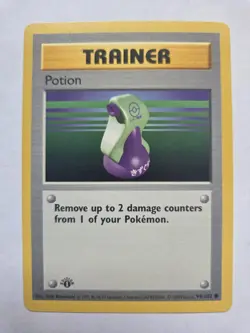 Pokemon Potion Trainer 1st Edition Common Card Base Set Shadowless 94/102 1999 - Image 1