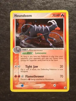 Pokemon TCG Houndoom EX Unseen Forces Holo Card 7/115 Rare - Image 1