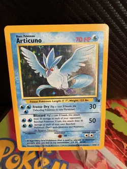 Articuno Holo 2/62 Fossil Set 1999 WOTC Vintage Pokemon Card LP Holographic Rare - Image 1