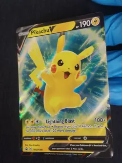 Pokemon Pikachu V SWSH198 SWSH: Sword & Shield Promo Cards Holo Black Star Promo - Image 2