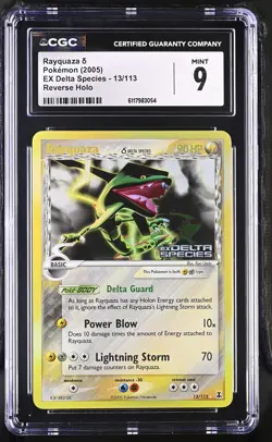 CGC 9 Rayquaza 2005 EX Delta Species 13/113 Reverse Holo Stamped Pokemon Card - Image 1
