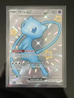 Pokemon Mew EX SV: Paldean Fates Shiny Ultra Rare Holo 216/091 180 HP Ability - Image 1
