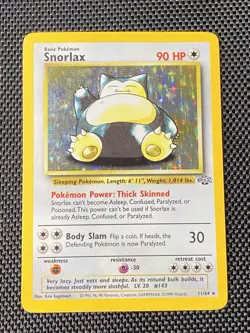1999 Pokemon Jungle 11/64 Unlimited Snorlax Holo WOTC LP - Image 1