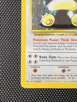 1999 Pokemon Jungle 11/64 Unlimited Snorlax Holo WOTC LP - Image 5