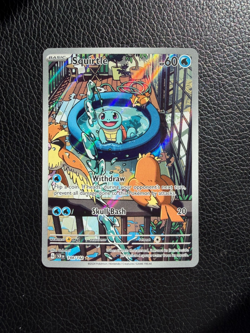 Pokemon Squirtle 148/142 Stellar Crown Illustration Rare Holo - Image 1