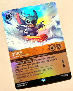 Disney Lorcana TCG Winterspell Stitch - Carefree Snowboarder Epic Foil - Image 1