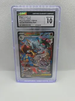 CGC 10 Mega Lucario ex 179/132 Holo SIR Mega Evolution Pokemon Card - Image 1