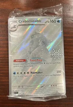 Pokemon TCG Holiday Calendar Stamped Crabominable Card 149/142 Sealed NM - Image 1