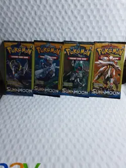 Pokemon TCG Sun & Moon Base Set 3 Card Booster Pack - 4 Packs 2017 Full Art Set - Image 1
