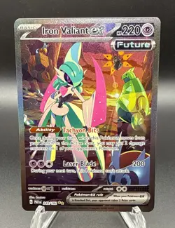Pokemon Cards Iron Valiant ex 249/182 Paradox Rift Special Illustration Rare NM - Image 1