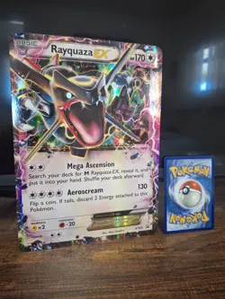 Pokemon Shiny Rayquaza EX - XY69 - JUMBO Promo Card - NEAR MINT - WITH TOPLOADER - Image 1