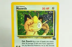 Pokemon card TCG Meowth No.10 Wizards Black Star Promos 2000 English MP Swirl - Image 2