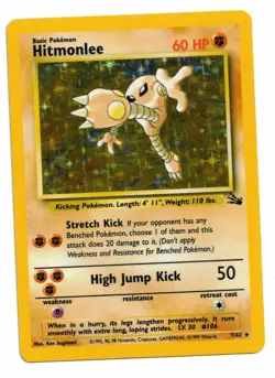 Pokemon Card: Hitmonlee HOLO 7/62 Fossil Set Vintage Rare! EX/NM - Image 1