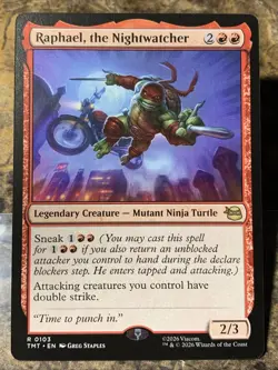 MTG TCG TMNT Raphael, the Nightwatcher 0103 Regular Rare - Image 1