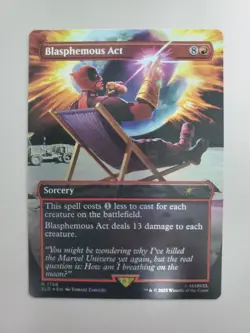 MTG Blasphemous Act Secret Lair Drop Deadpool Rainbow Foil Rare - Image 1
