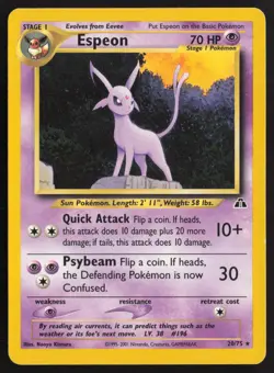 Pokemon TCG | Espeon 20/75 | Rare | Neo Discovery | Lightly Played - Image 2