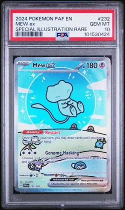 2024 POKEMON PAF EN-PALDEAN FATES SPECIAL ILLUSTRATION RARE #232 MEW EX PSA 10 - Image 1