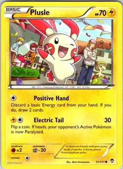 Plusle 31/111 XY - Furious Fists Pokemon TCG LP Normal - Image 1