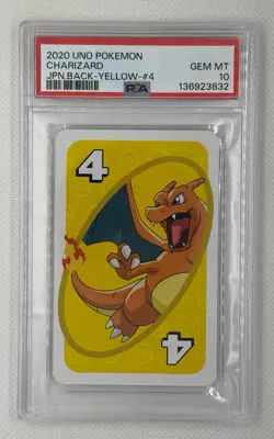 2020 UNO POKEMON CHARIZARD JPN. BACK-YELLOW-#4 PSA 10 GEM MT - Image 1