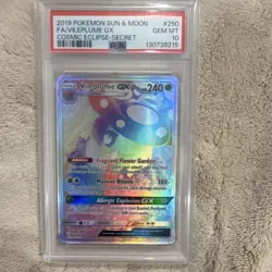 Pokemon Vileplume GX Secret Rare Full Art Holo SM Cosmic Eclipse 250/236 PSA 10 - Image 1