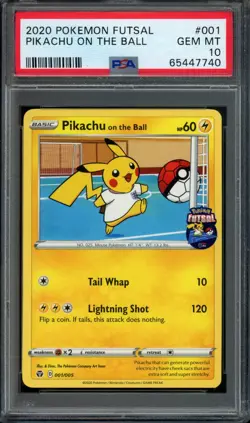 Pikachu on the Ball 2020 Pokemon Futsal #001 PSA 10 Gem Mint - Image 1