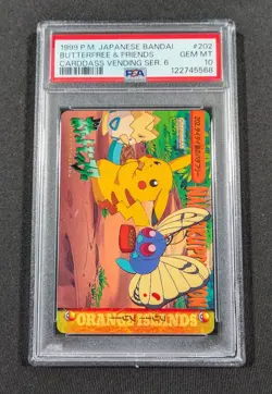 Pokemon Japanese Butterfree & Friends #202 PSA 10 GEM MINT Anime Carddass Ser. 6 - Image 1