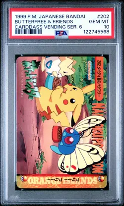 Pokemon Japanese Butterfree & Friends #202 PSA 10 GEM MINT Anime Carddass Ser. 6 - Image 3