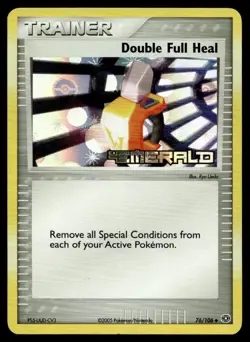 Double Full Heal #76 - Reverse HOLO - Pokemon Emerald Stamped - LP - Image 1