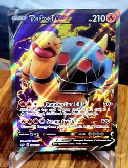 Torkoal V Pokemon Sword & Shield Base Set 188/202 Full Art Ultra Rare NM - Image 1