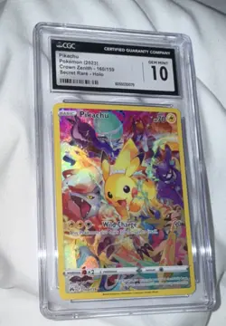 Pokemon Pikachu Secret Rare Holo CGC 10 Crown Zenith 160/159 Basic 70 HP - Image 1