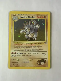 Brock’s Rhydon 2/132 Pokemon Card Holo Rare Gym Heroes 2000 - Image 1