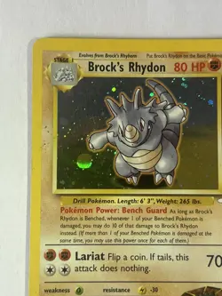 Brock’s Rhydon 2/132 Pokemon Card Holo Rare Gym Heroes 2000 - Image 2