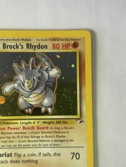 Brock’s Rhydon 2/132 Pokemon Card Holo Rare Gym Heroes 2000 - Image 3