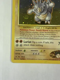 Brock’s Rhydon 2/132 Pokemon Card Holo Rare Gym Heroes 2000 - Image 4