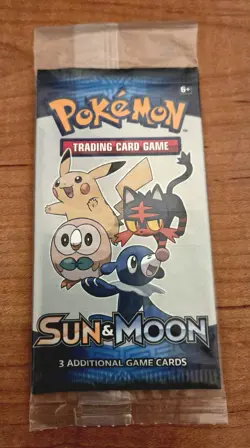 SEALED Pokemon (2017)GENERAL MILLS Sun and Moon MINI PACK 3-Card Cereal Box Holo - Image 1