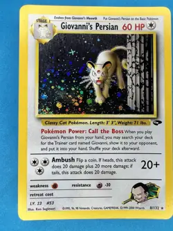 Pokemon Card Giovannis Persian Gym Challenge Holo Rare 8/132 - Image 1
