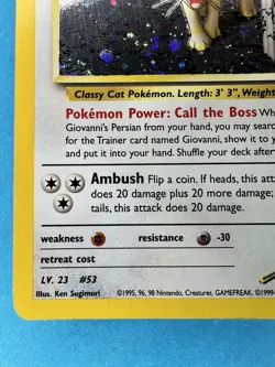 Pokemon Card Giovannis Persian Gym Challenge Holo Rare 8/132 - Image 4