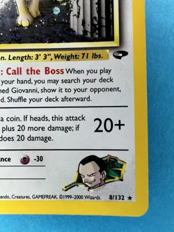 Pokemon Card Giovannis Persian Gym Challenge Holo Rare 8/132 - Image 5