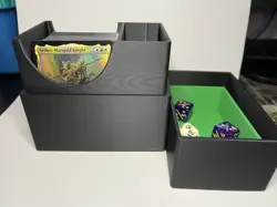 Deck Card Box w/Dice Tray - Holds 125 Sleeved Cards - Black/Green - MTG/Pokemon - Image 2