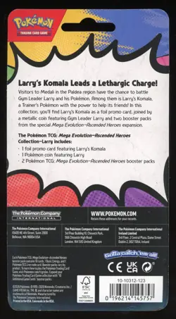 Pokemon TCG Mega Evolution Ascended Heroes Collection Larry Blister 2 Pack Promo - Image 2