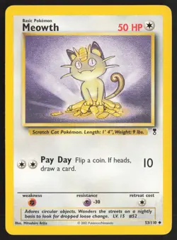 Pokemon TCG | Meowth 53/110 | Uncommon | Legendary Collection | Lightly Played - Image 2