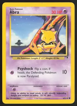 Pokemon TCG | Abra 67/110 | Common | Legendary Collection | Lightly Played - Image 2