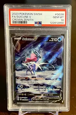 Pokemon SUICUNE V Full Art SWSH Crown Zenith #GG38 ENG ~ PSA 10 - Image 1
