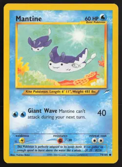 Pokemon TCG | Mantine 74/105 | Common | Neo Destiny | Lightly Played - Image 2